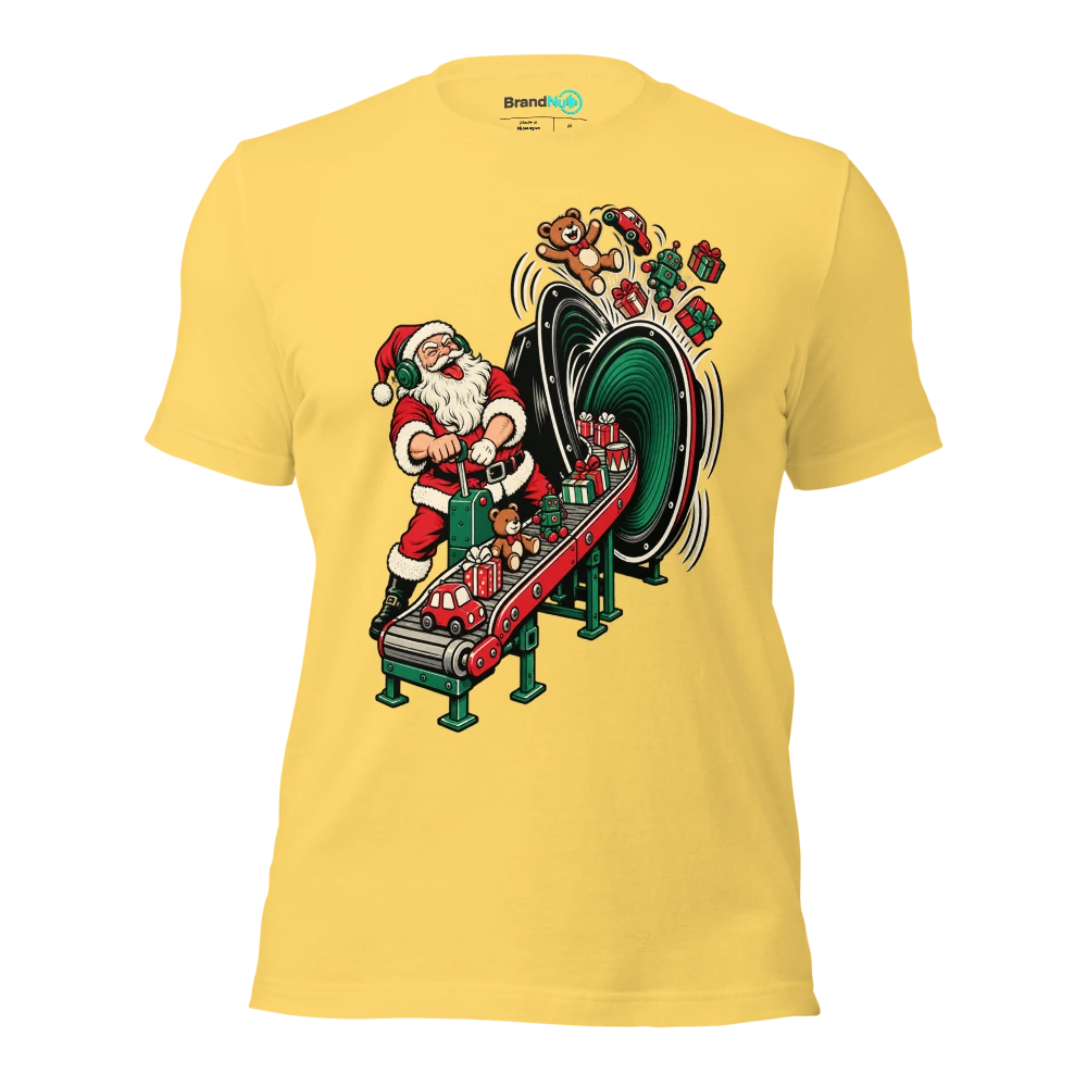 THE ASSEMBLY LINE HAS BECOME A BASSLINE T Shirt Yellow Front