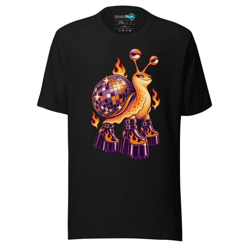 BrandNu Disco Shell Party Snail T-Shirt - Black - Front