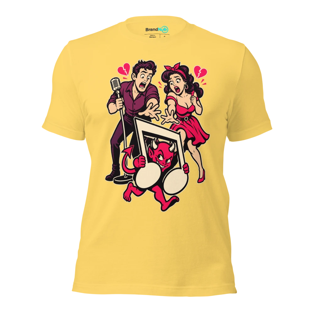 THE DUET DEMON HAS STOLEN THE HARMONY CREDIT T Shirt Yellow Front