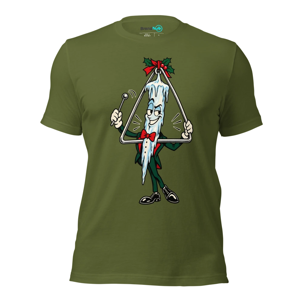 THE ICICLE HAS TAKEN THE TRIANGLE JOB T Shirt Olive Front