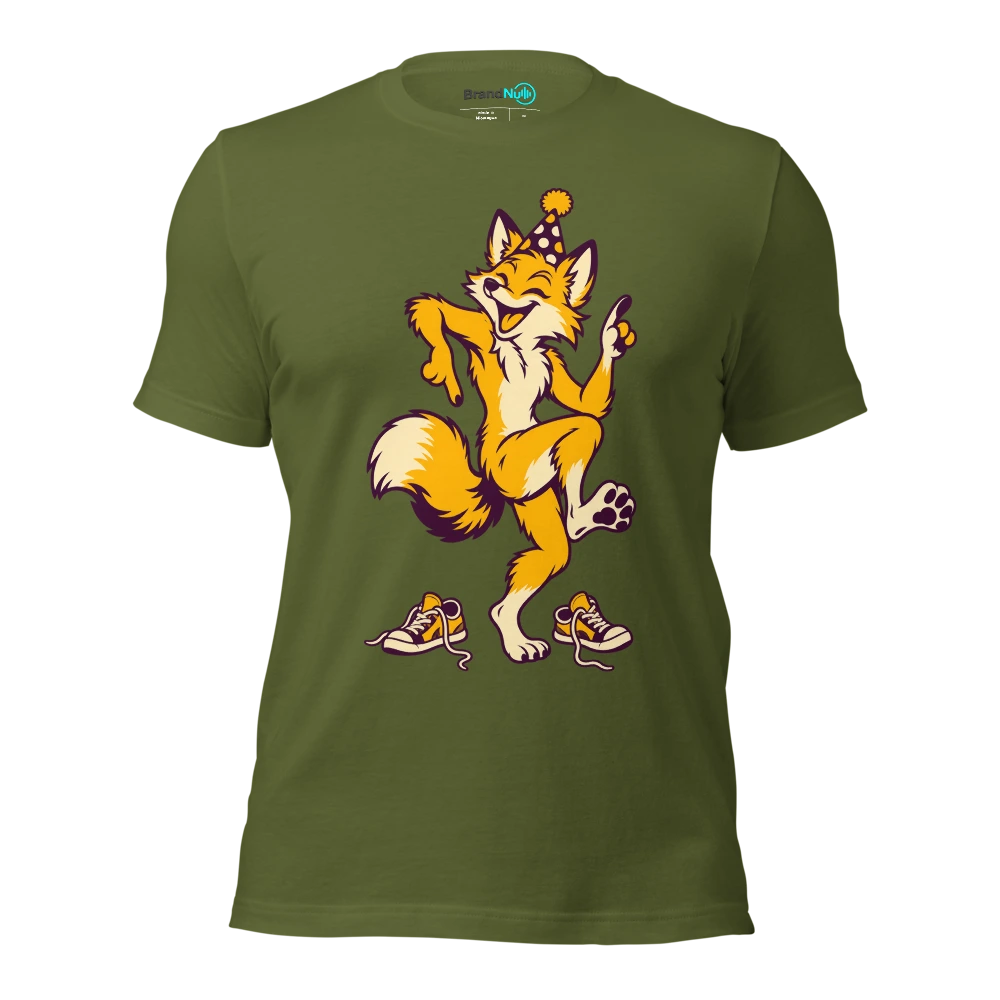 THE BIRTHDAY FOX HAS OUTDANCED THE TEENAGERS T Shirt Olive Front
