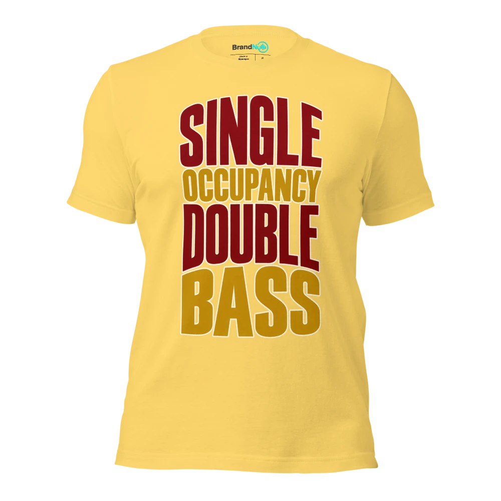 SINGLE OCCUPANCY DOUBLE BASS T Shirt Yellow Front