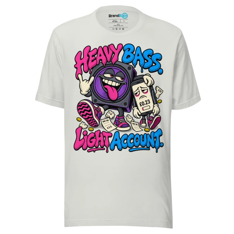BrandNu Heavy Bass. Light Account. T-Shirt - Silver