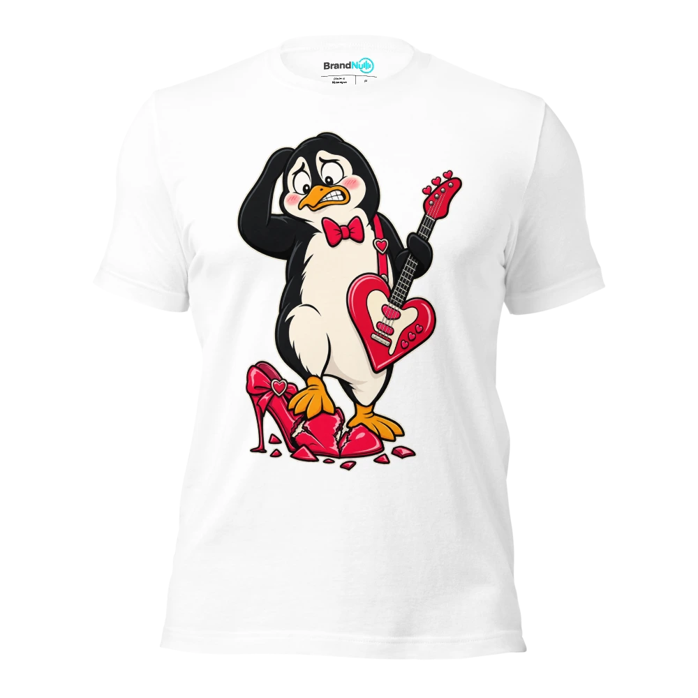 THE PENGUIN HAS STEPPED ON THE ROMANCE AGAIN T Shirt White Front