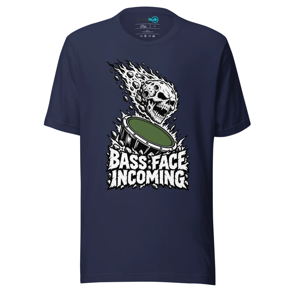 BASS FACE INCOMING T Shirt Navy Front