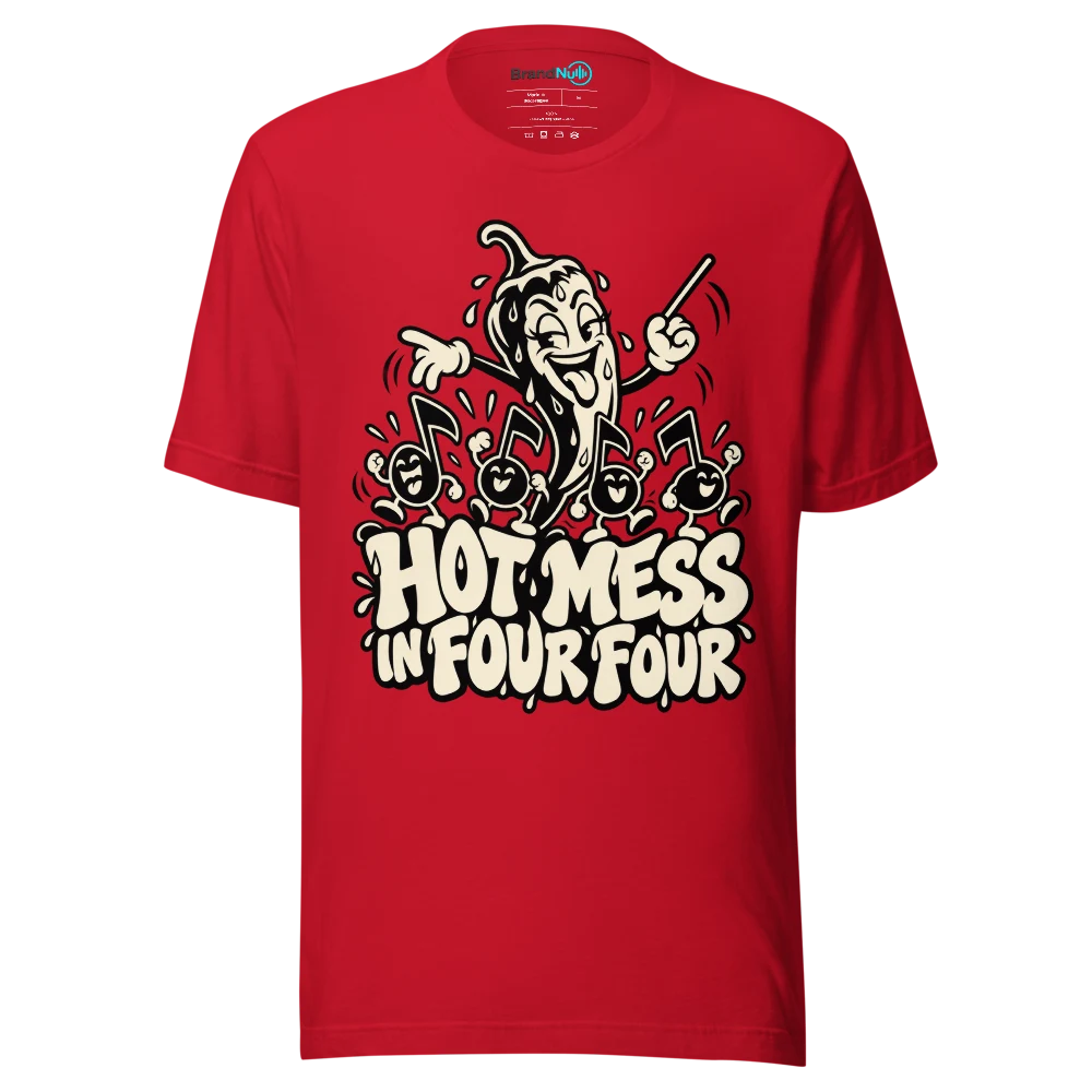 HOT MESS IN FOUR FOUR T Shirt Red Front