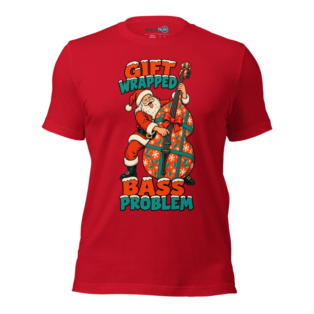 GIFT WRAPPED BASS PROBLEM T Shirt Red Front