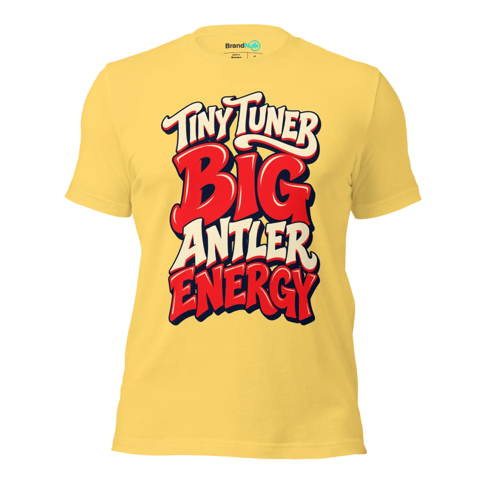 TINY TUNER BIG ANTLER ENERGY T Shirt Yellow Front