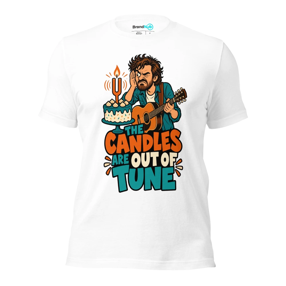THE CANDLES ARE OUT OF TUNE T Shirt White Front