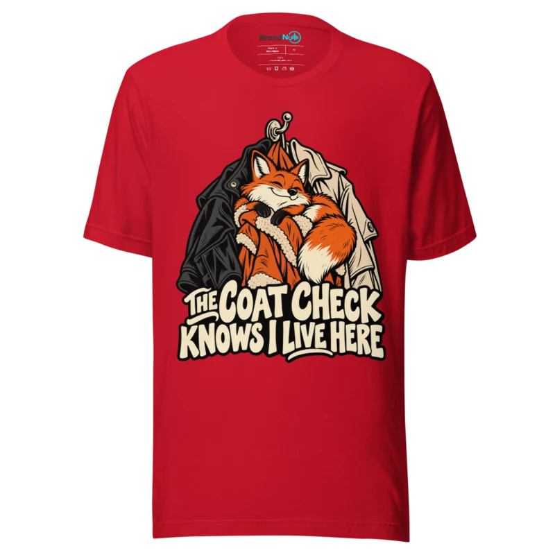 THE COAT CHECK KNOWS I LIVE HERE T Shirt - Red