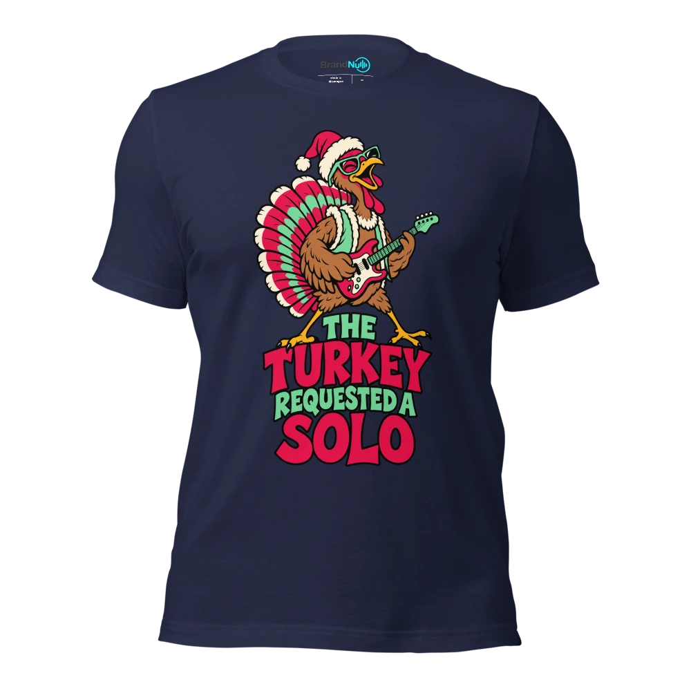 THE TURKEY REQUESTED A SOLO T Shirt Navy Front