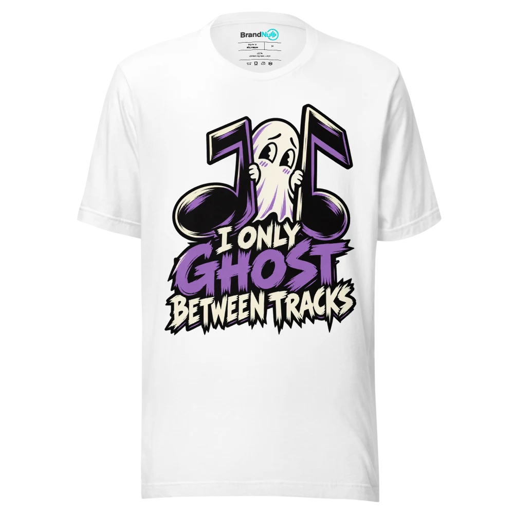 I ONLY GHOST BETWEEN TRACKS T Shirt White Front