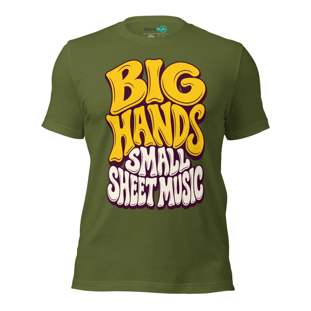 BIG HANDS SMALL SHEET MUSIC T Shirt Olive Front