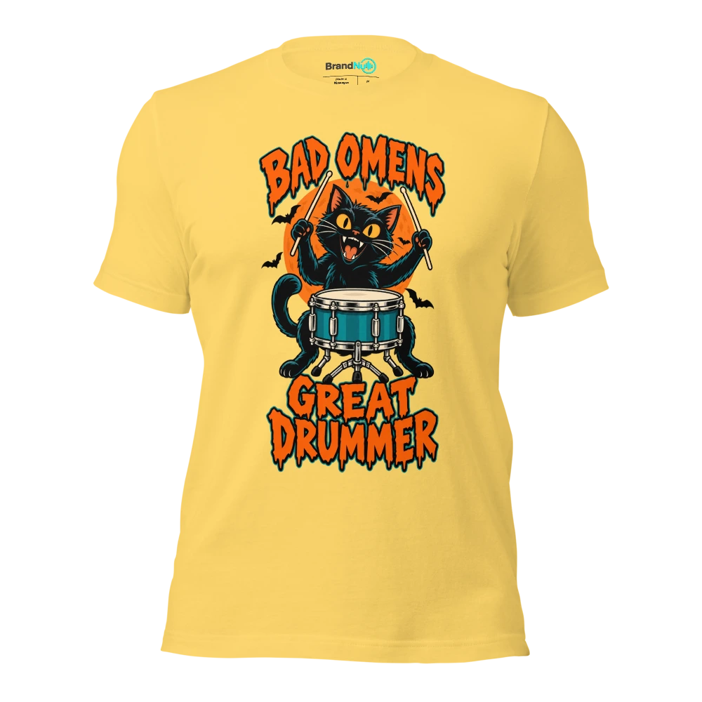 BAD OMENS GREAT DRUMMER T Shirt Yellow Front