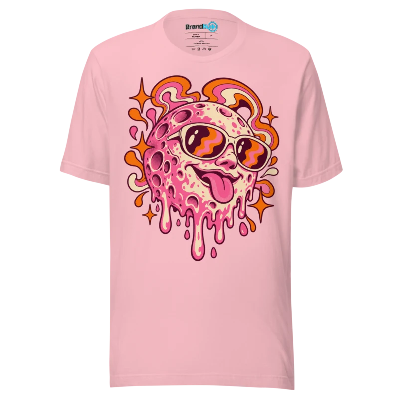 Melting Disco Moon T Shirt Pink