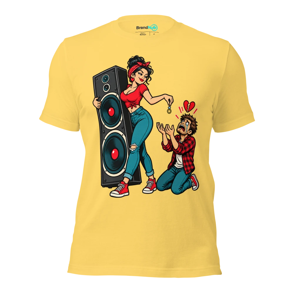 I RETURNED THE RING NOT THE SPEAKERS T Shirt Yellow Front