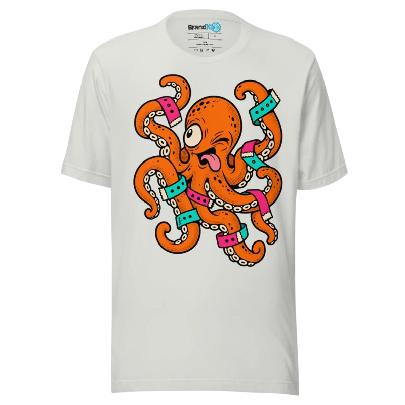 BrandNu Eight Arms, Bad Decisions T-Shirt - Silver