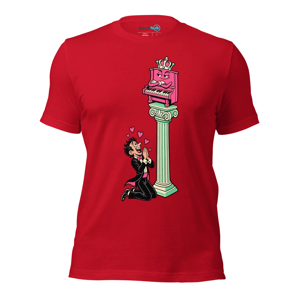 THE TOY PIANO HAS A SUPERIORITY COMPLEX T Shirt Red Front