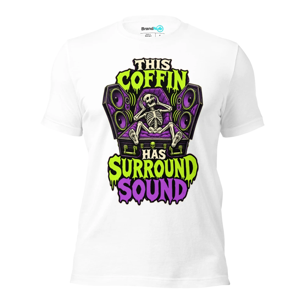 THIS COFFIN HAS SURROUND SOUND T Shirt - White - front - Ghost 2