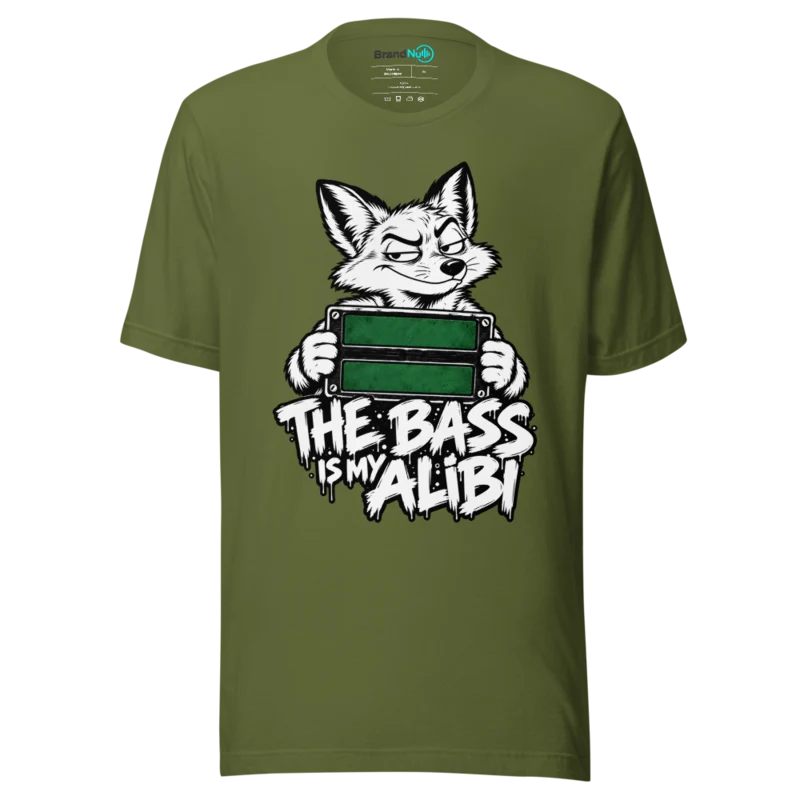 THE BASS IS MY ALIBI T Shirt - Olive