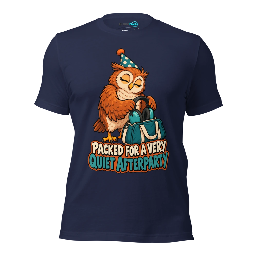 PACKED FOR A VERY QUIET AFTERPARTY T Shirt Navy Front