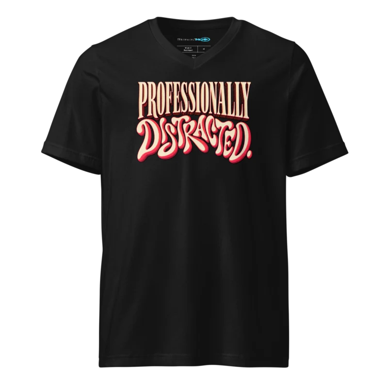 Professionally Distracted V Neck - Black