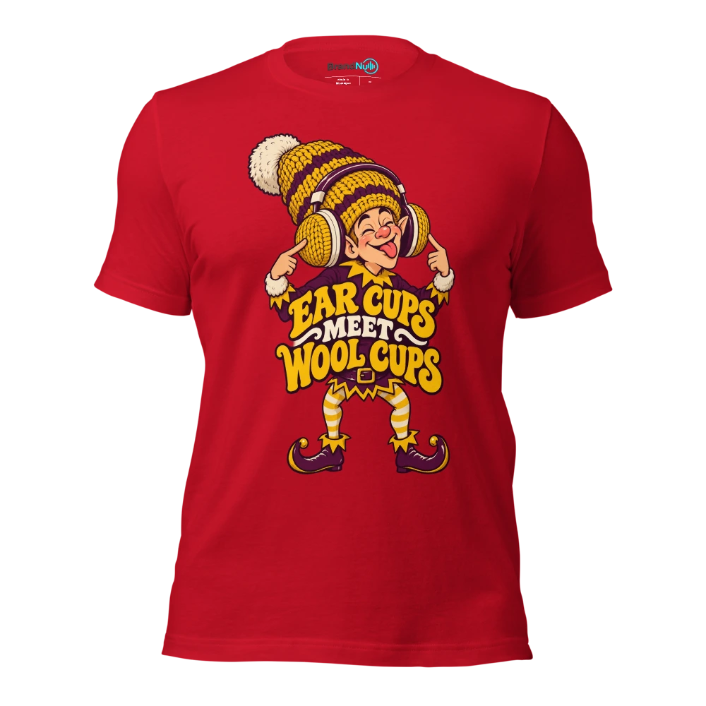 EAR CUPS MEET WOOL CUPS T Shirt Red Front