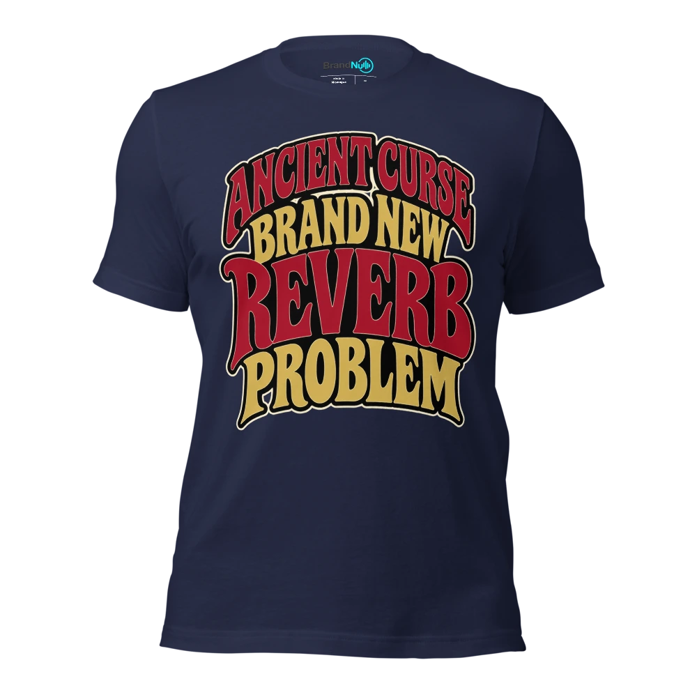 ANCIENT CURSE BRAND NEW REVERB PROBLEM T Shirt Navy Front