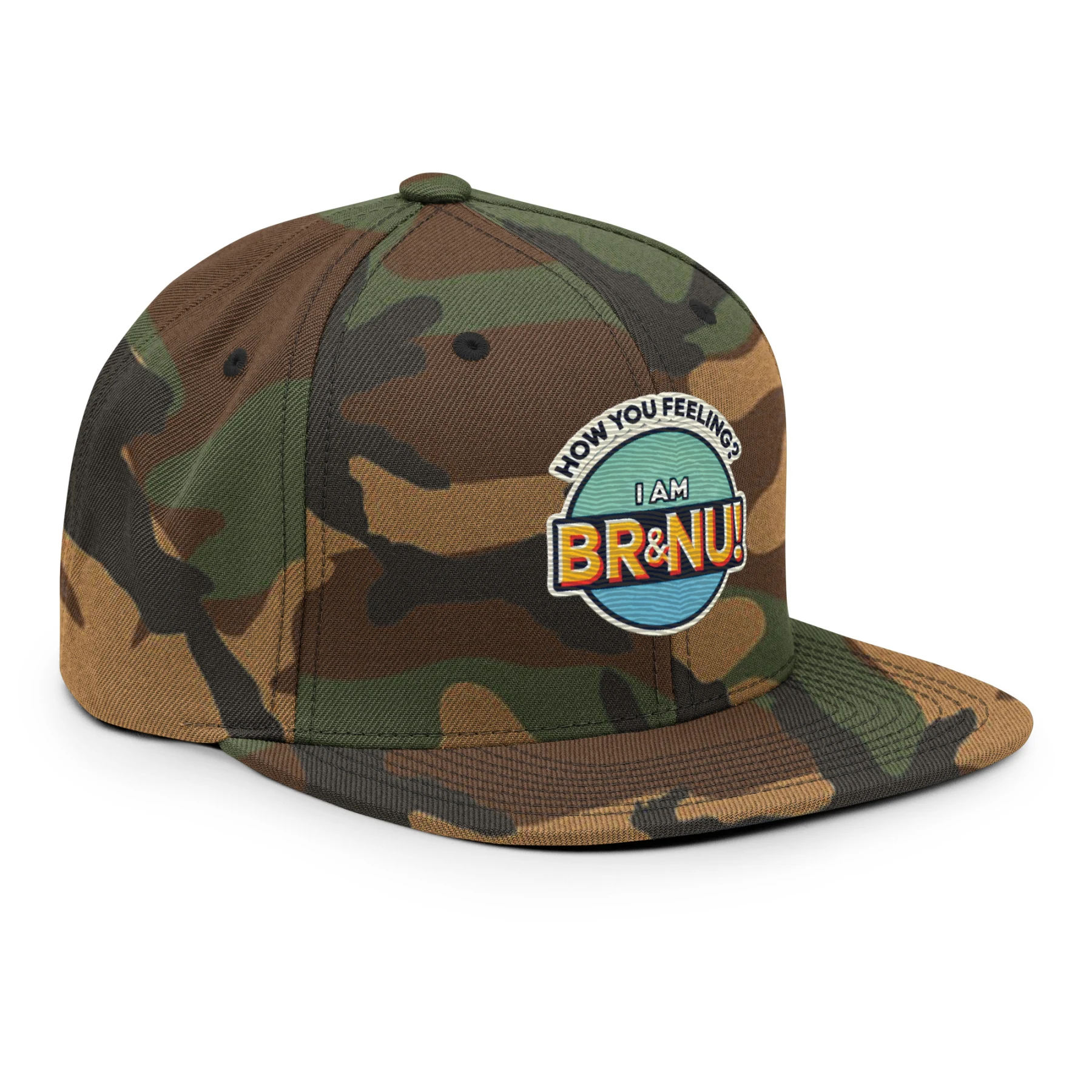 Bright Teal and Gold How You Feeling? I Am BR&NU Snapback