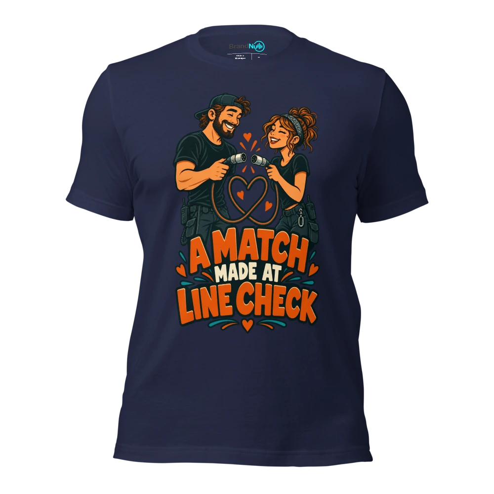 A MATCH MADE AT LINE CHECK T Shirt Navy Front