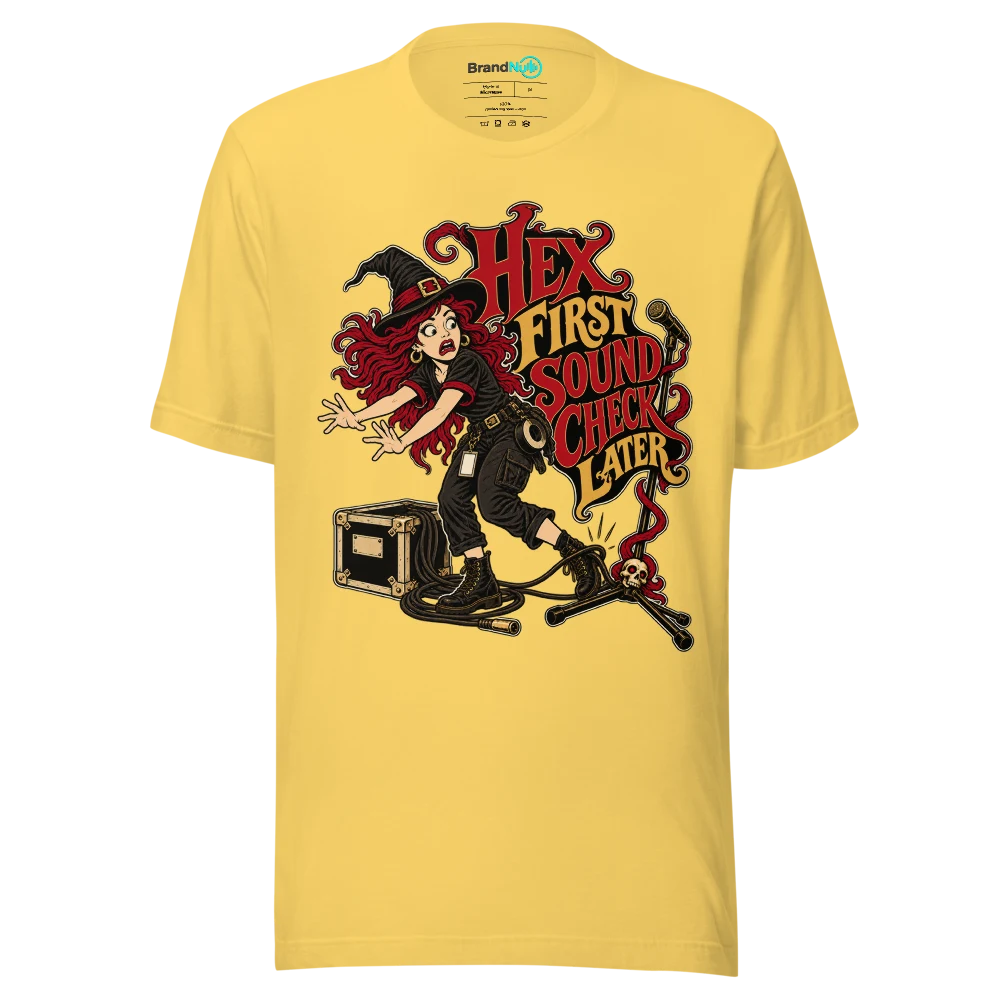 HEX FIRST SOUND CHECK LATER T Shirt Yellow Front