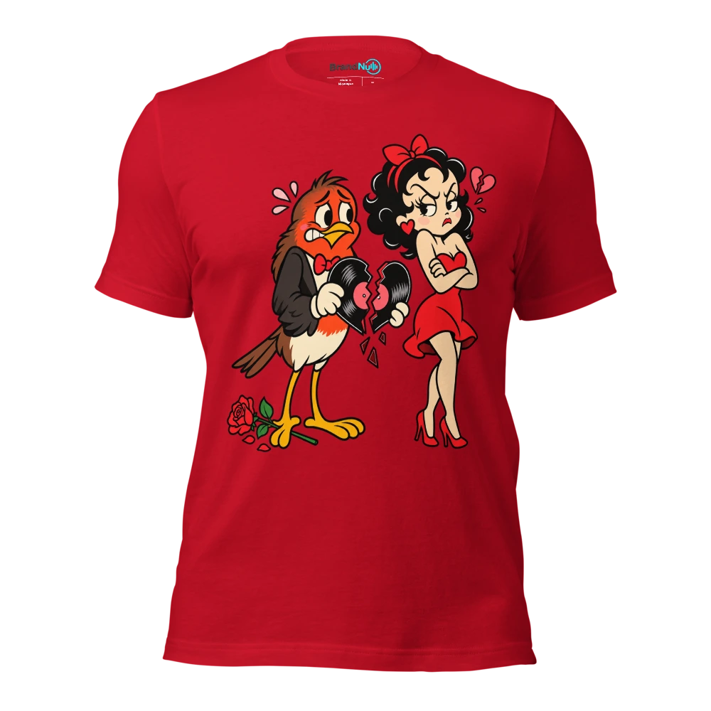 THE ROBIN HAS DELIVERED THE WRONG LOVE SONG T Shirt Red Front