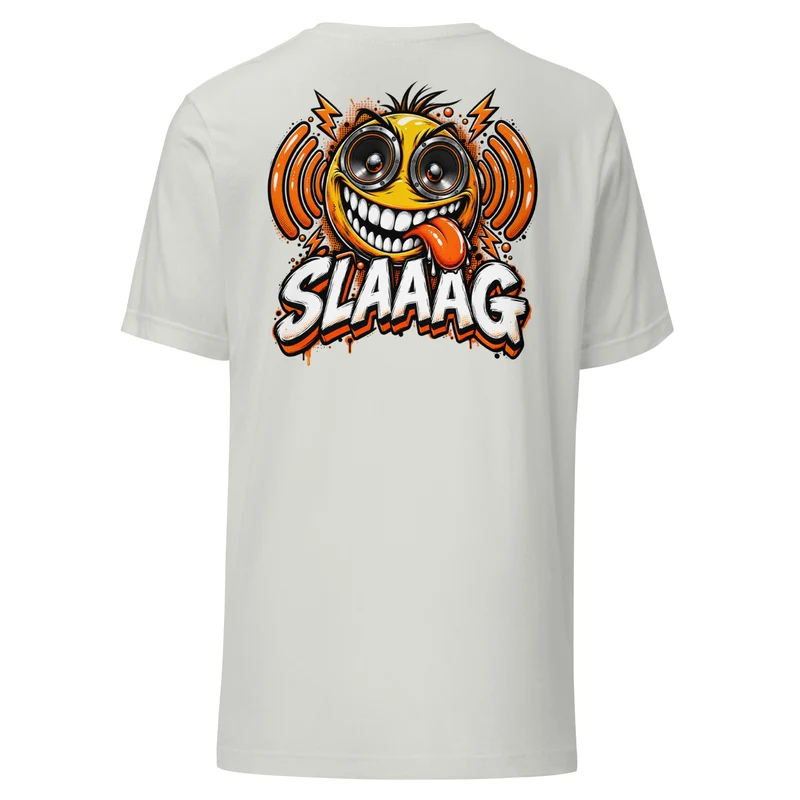 DJ BrandNu SLAAAG! Back Print T-Shirt - Silver