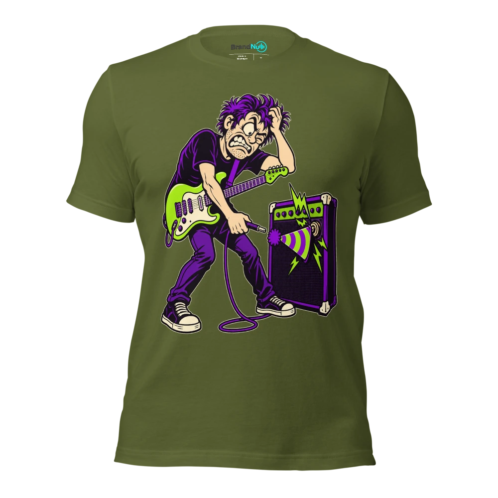 THIS PARTY HAT IS A STRICT GENRE POLICY T Shirt Olive Front