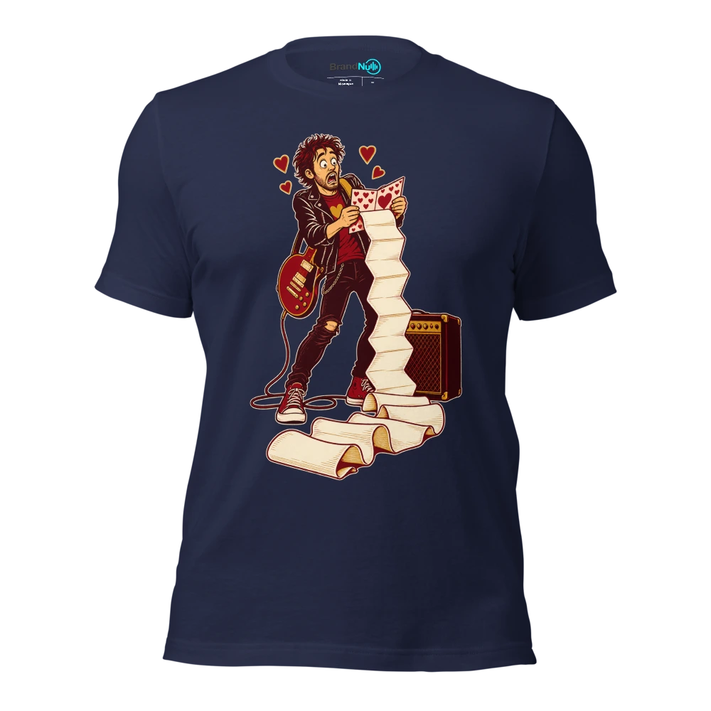 THE VALENTINE CARD IS AN APPEARANCE INVOICE T Shirt Navy Front
