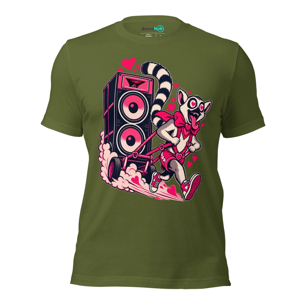 THE LOVESTRUCK LEMUR HAS REQUESTED SPEED GARAGE T Shirt Olive Front