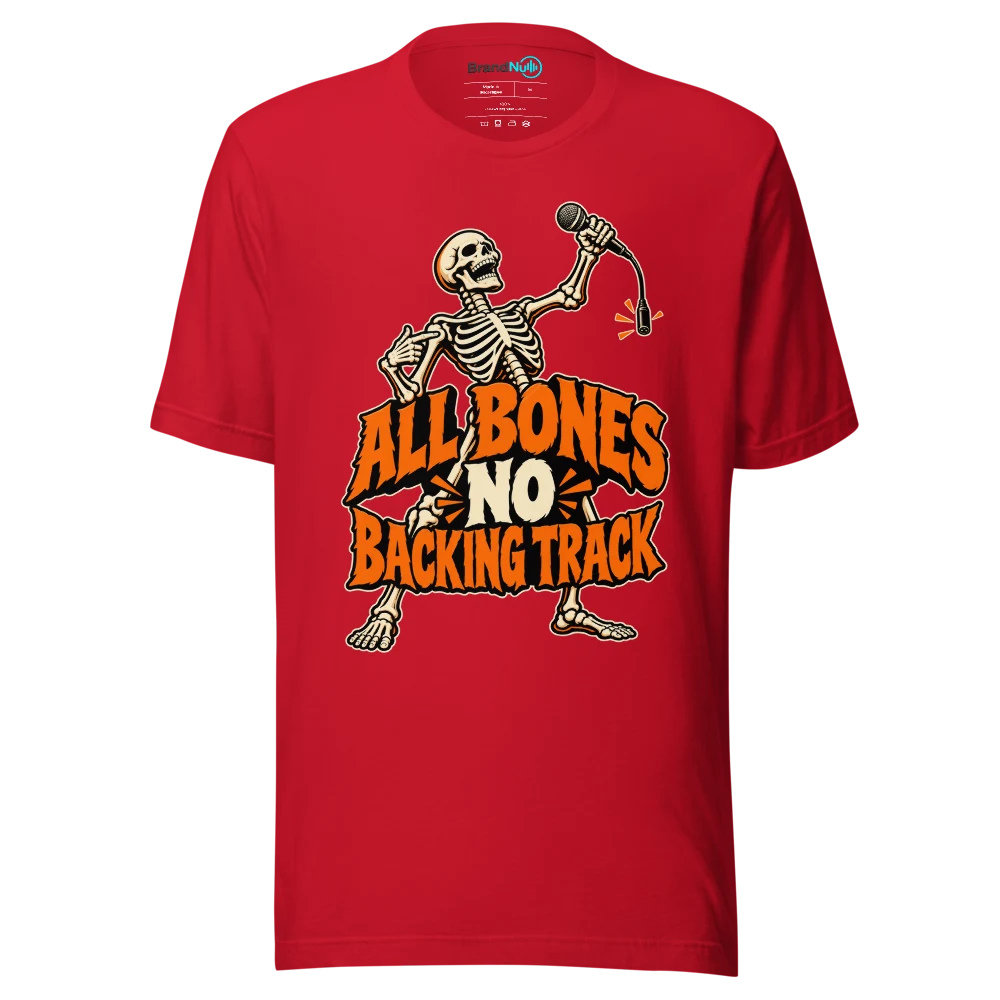 ALL BONES NO BACKING TRACK T Shirt Red Front
