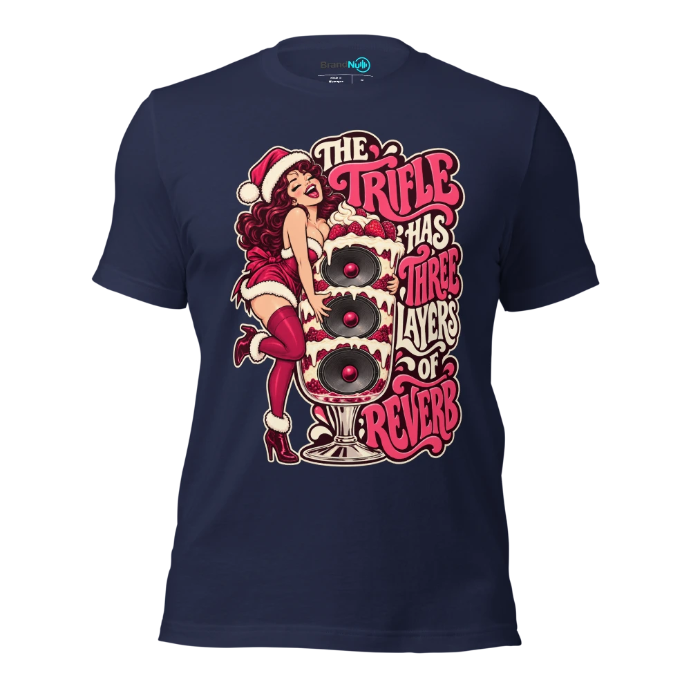 THE TRIFLE HAS THREE LAYERS OF REVERB T Shirt Navy Front