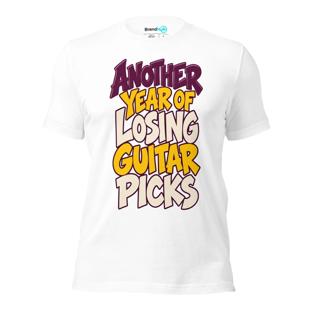 ANOTHER YEAR OF LOSING GUITAR PICKS T Shirt White Front