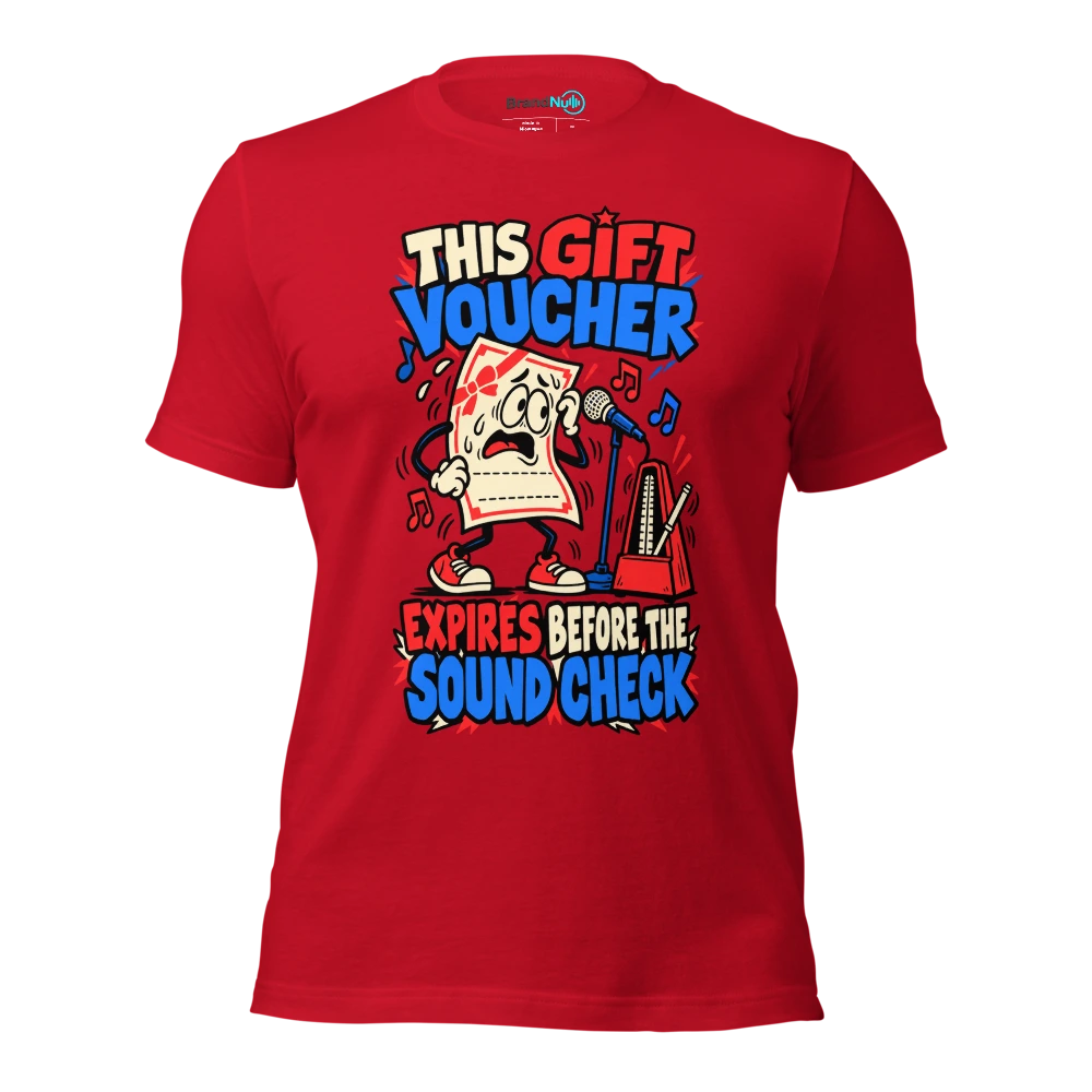 THIS GIFT VOUCHER EXPIRES BEFORE THE SOUND CHECK T Shirt Red Front