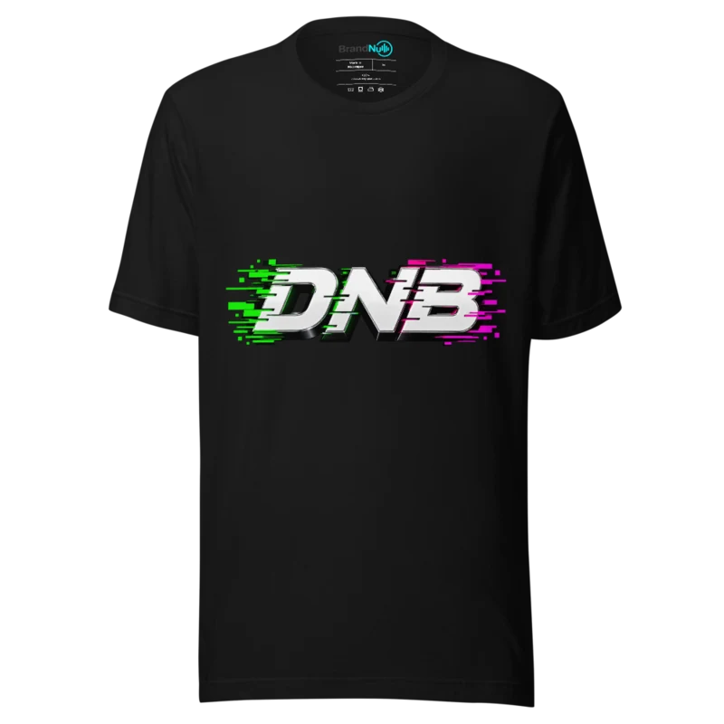 Glitch Fade Drum and Bass T Shirt - Digital Signal Green Screen Edition - Black