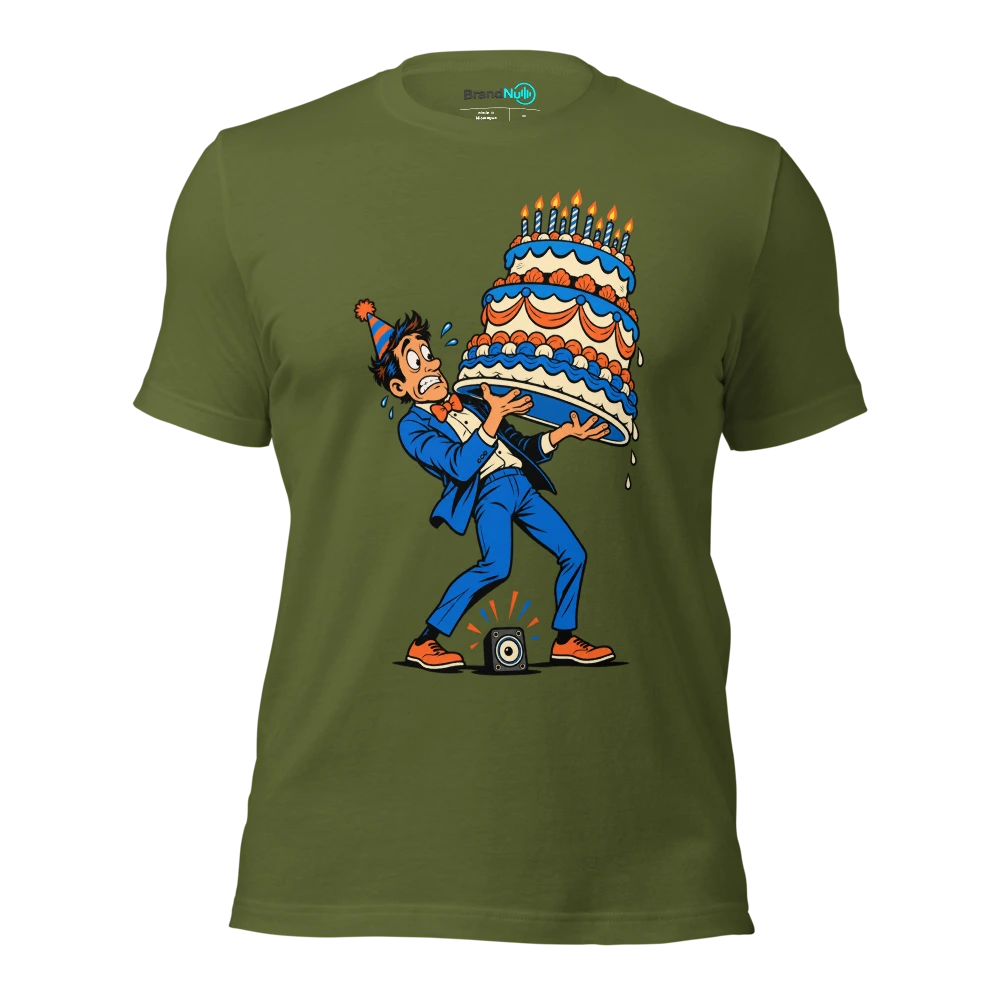 I DROPPED THE BASS NOT THE FUCKING CAKE T Shirt Olive Front