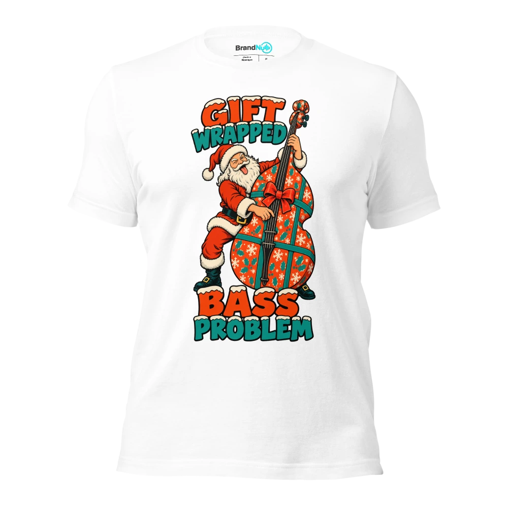 GIFT WRAPPED BASS PROBLEM T Shirt White Front