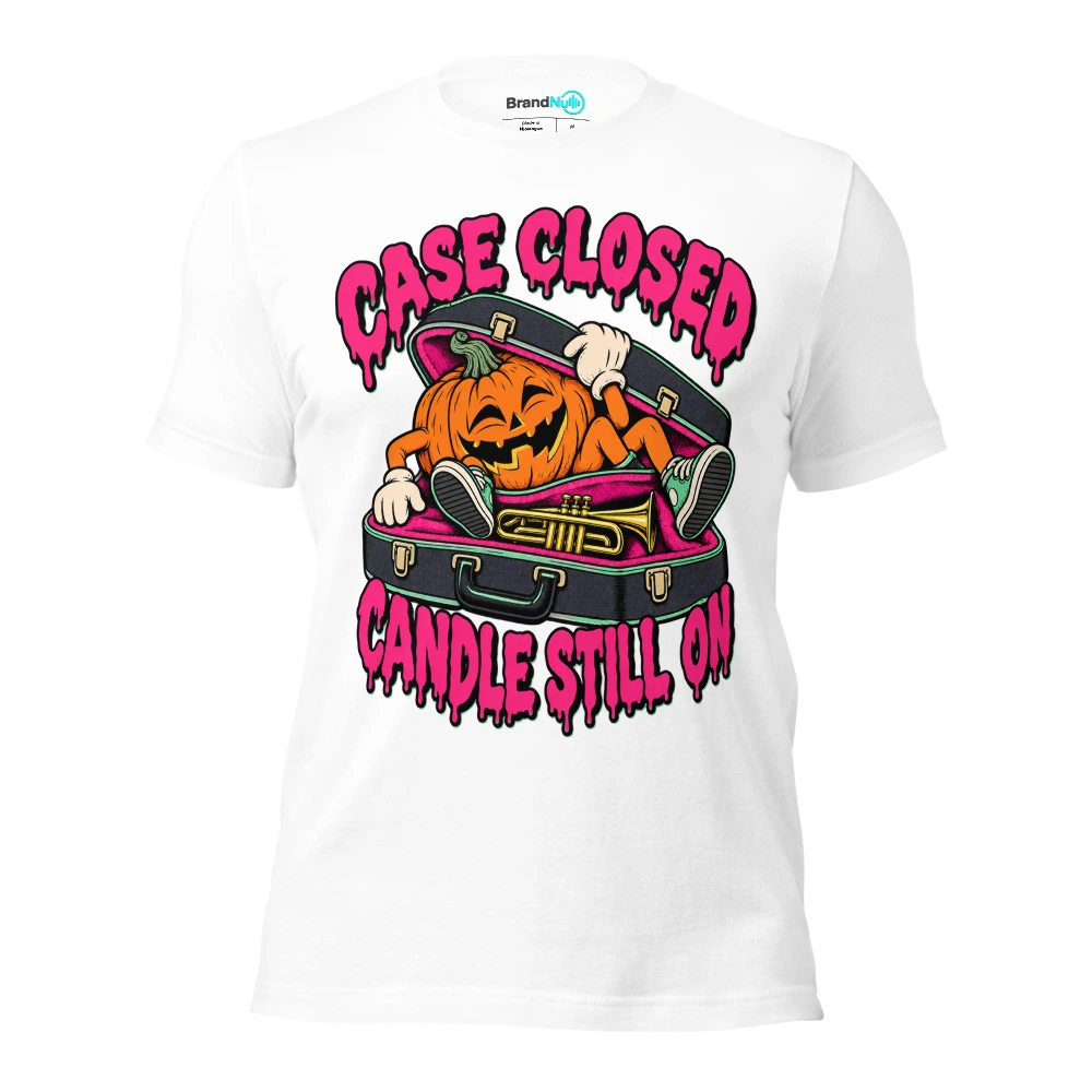 CASE CLOSED CANDLE STILL ON T Shirt White Front