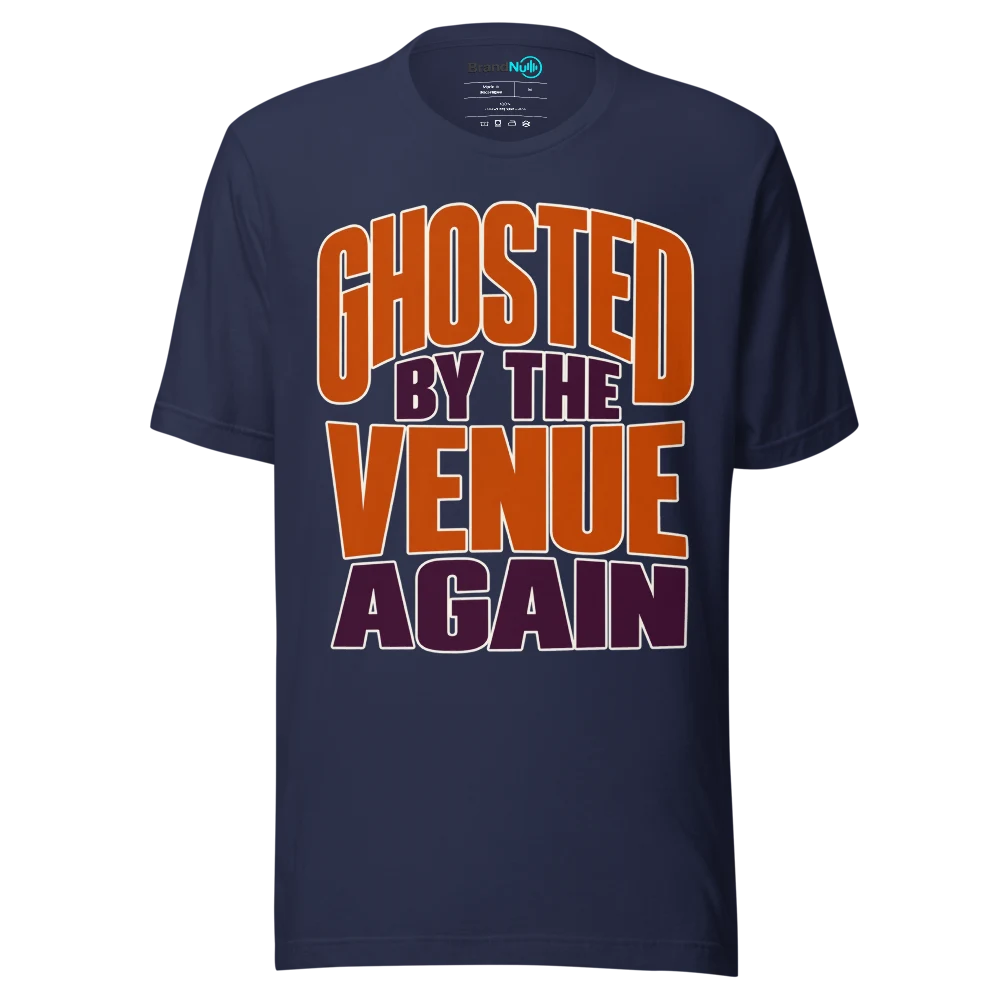 GHOSTED BY THE VENUE AGAIN T Shirt Navy Front
