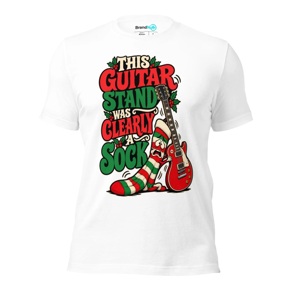THIS GUITAR STAND WAS CLEARLY A SOCK T Shirt White Front