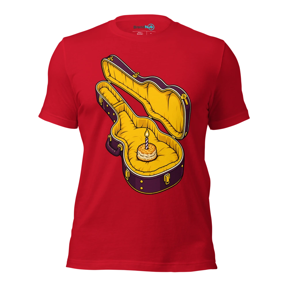 THE BAND RIDER HAS ONE BISCUIT AND A CANDLE T Shirt Red Front