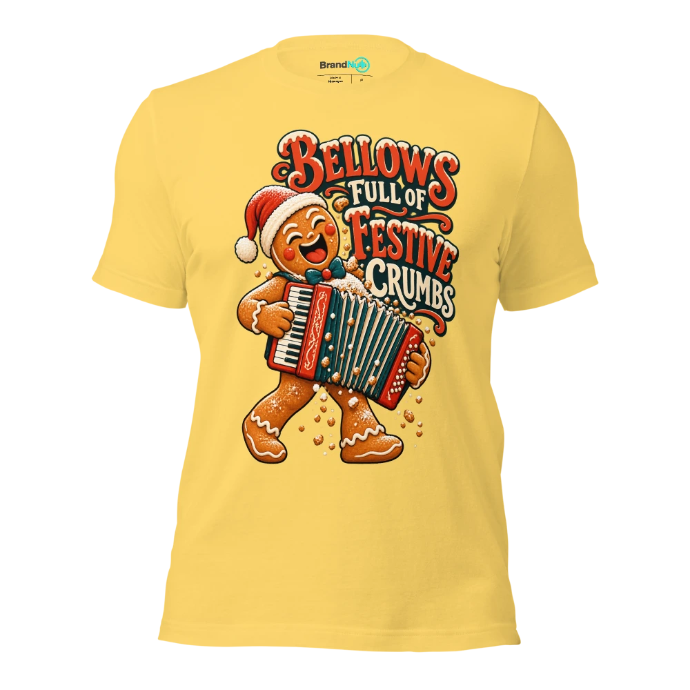 BELLOWS FULL OF FESTIVE CRUMBS T Shirt Yellow Front