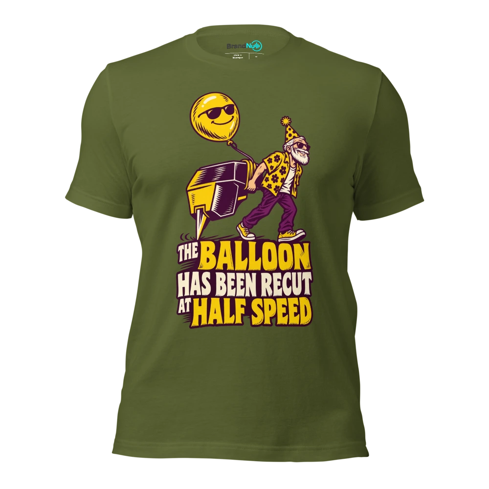THE BALLOON HAS BEEN RECUT AT HALF SPEED T Shirt Olive Front