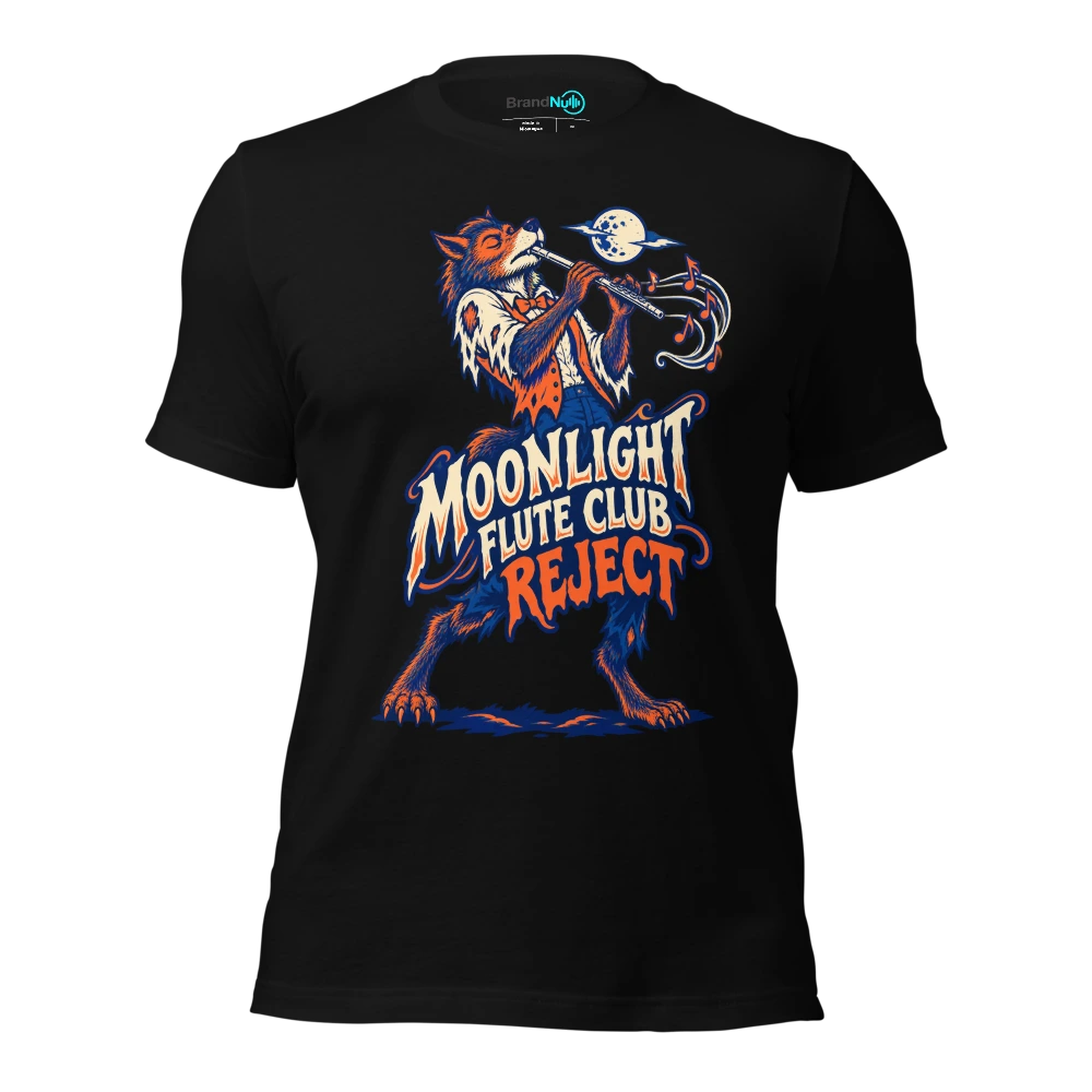 MOONLIGHT FLUTE CLUB REJECT T Shirt Black Front